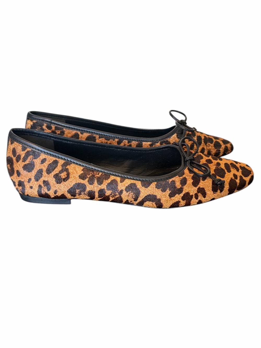 Schutz Arissa leopard print calf hair ballet flats size 9.5 work office comfort